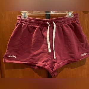 maroon sweat shorts
